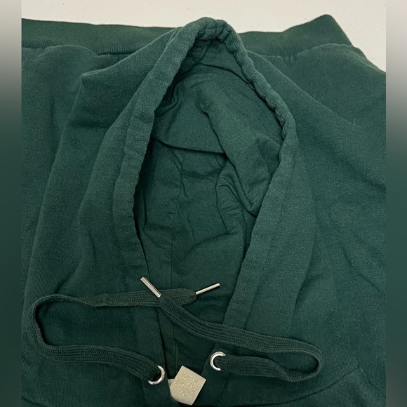 Forever 21 Hoodie Cropped Women’s Small Green Y2K LA CREW Pullover Sweatshirt - Picture 5 of 10